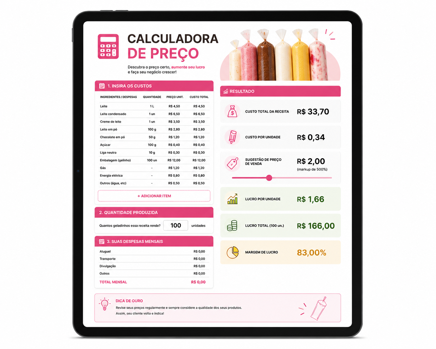 Calculadora online de preço
