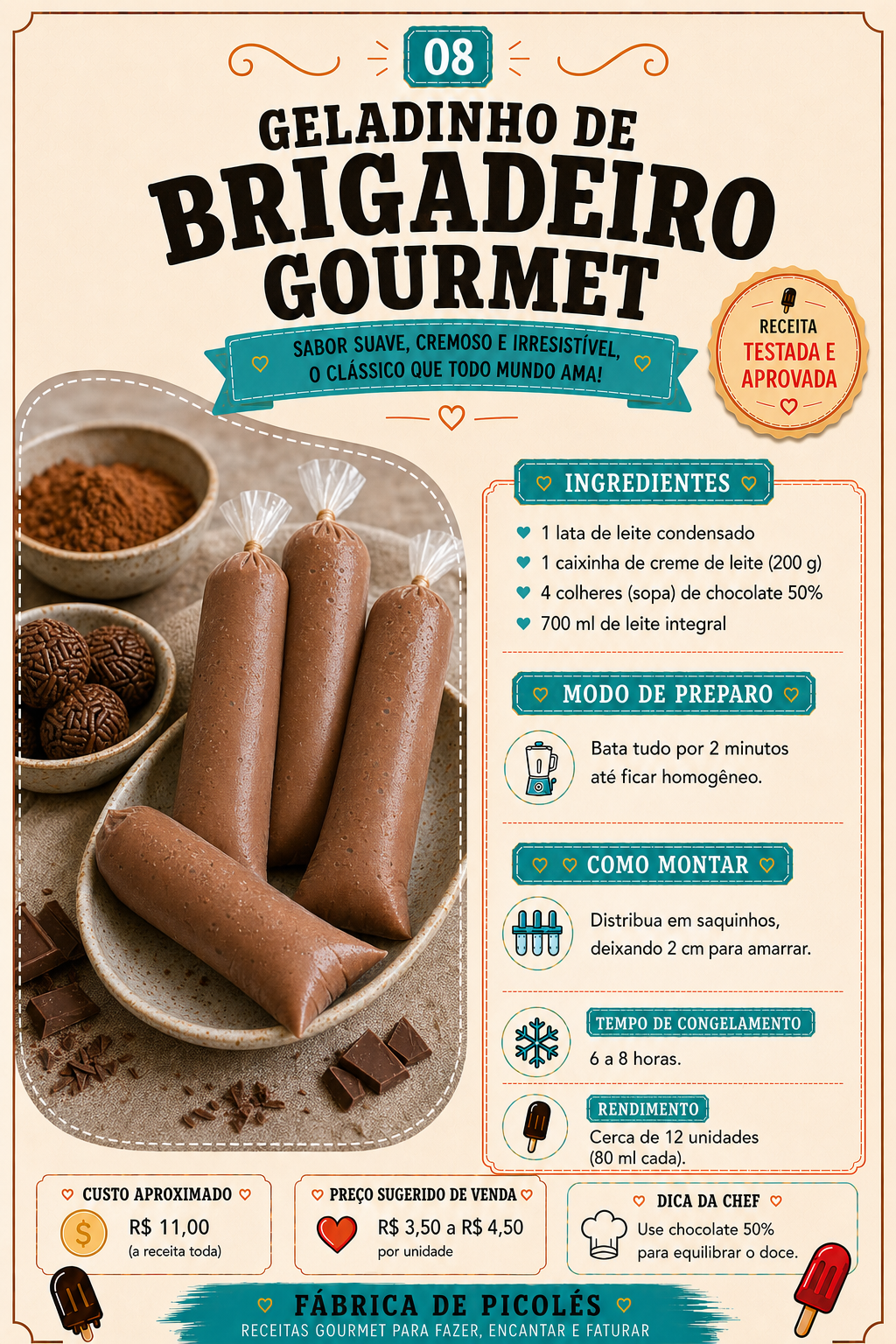 Página do catálogo: geladinho de Brigadeiro Gourmet