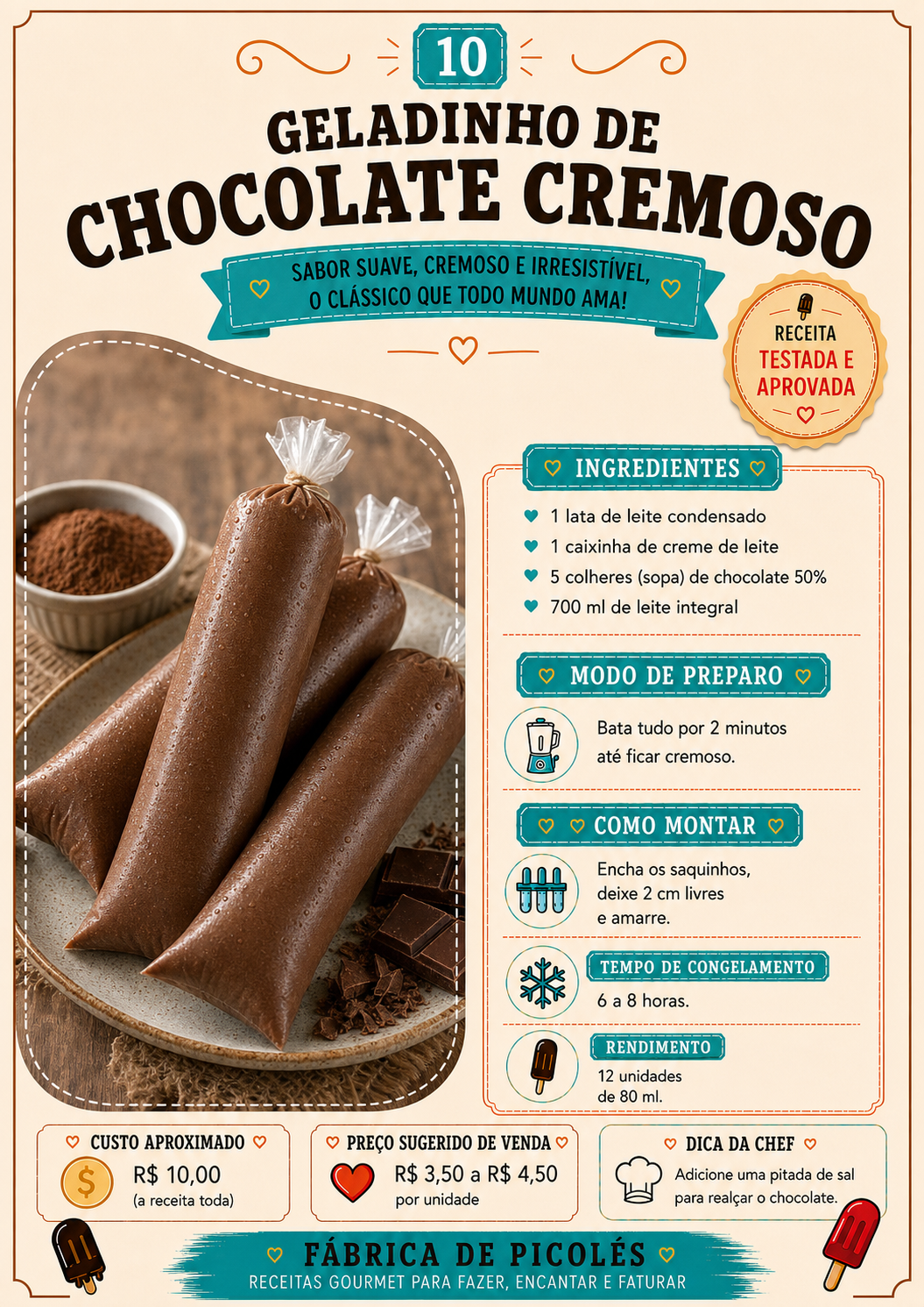 Página do catálogo: geladinho de Chocolate Cremoso